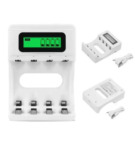 Goop GD 04K AA/AAA Ni-MH/Ni-Cd Smart Super Quick Battery Charger with USB Input/1.4 LCD Display