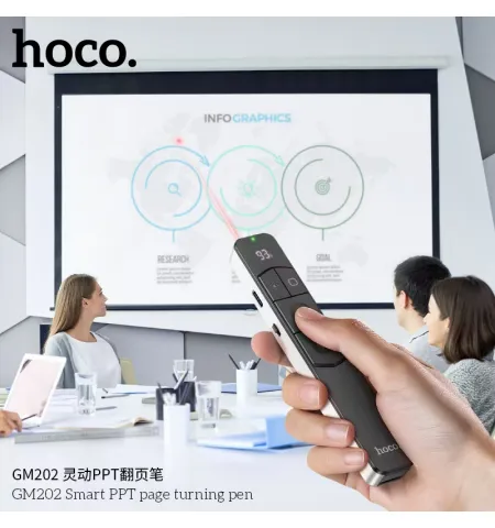 Hoco GM202 Laser Pointer Smart PPT Page Turning Pen Presenter