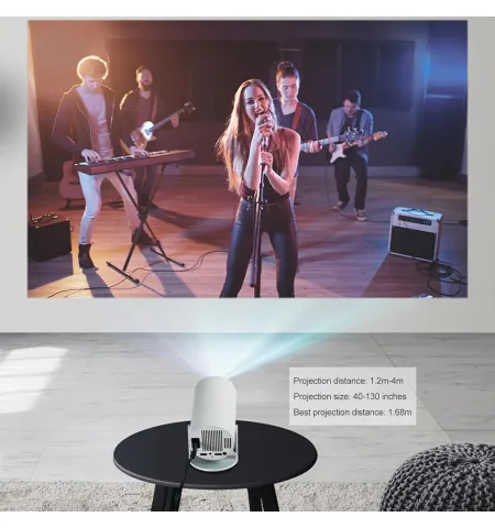 HY300 Mini Projector Android 11 WiFi6 Auto Correction Rotatable For Phone Laptop