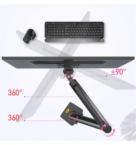 NB North Bayou F195A Full Motion Dual LCD LED Monitor Mount Gas Spring Arm