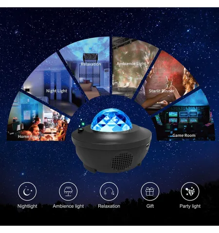 Night Light Projector 3 in 1 Galaxy Projector Star Projector w/LED Nebula Cloud