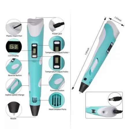 3D Pen Professional Creativity 3D Printing Pen with 3 x 1.75mm ABS/PLA Filament