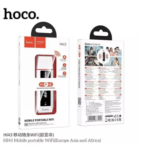 HOCO HI43 Pocket WiFi Hotspot 4G LTE WiFi6 – High-Speed USB Modem For PC, Notebook And EV Cars