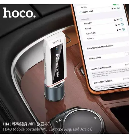 HOCO HI43 Pocket WiFi Hotspot 4G LTE WiFi6 – High-Speed USB Modem For PC, Notebook And EV Cars