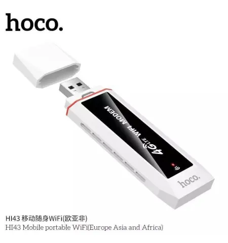HOCO HI43 Pocket WiFi Hotspot 4G LTE WiFi6 – High-Speed USB Modem For PC, Notebook And EV Cars