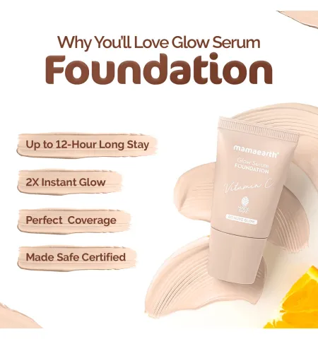 Mamaearth Glow Serum Foundation Vitamin C Mini Tube 01 Ivory Glow