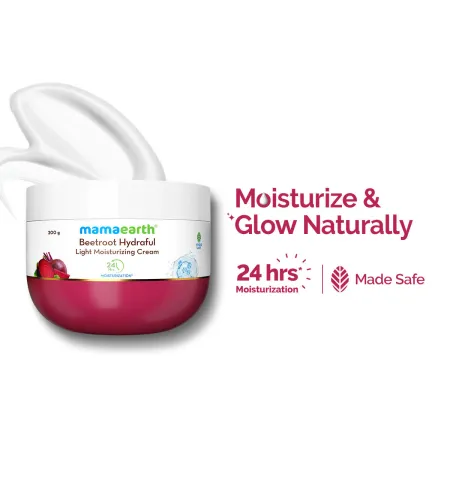 Mamaearth Beetroot Hydraful Light Moisturizing Cream with Hyaluronic Acid For 24 HR Hydration