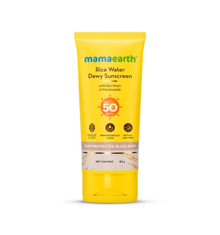 Mamaearth Rice Water Dewy Sunscreen SPF 50 for Tan Protection