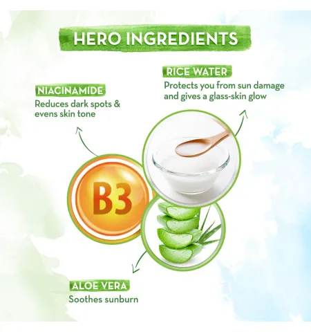 Mamaearth Rice Water Dewy Sunscreen SPF 50 for Tan Protection