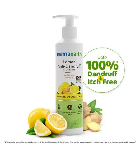 Mamaearth Lemon Anti Dandruff Shampoo With Lemon & Ginger For Itchy & Flaky Scalp
