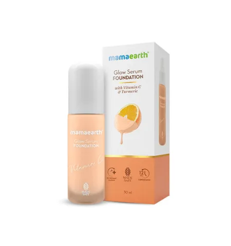 Mamaearth Glow Serum Foundation with Vitamin C & Turmeric for 12-Hour Long Stay - 01 Ivory Glow