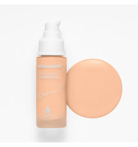 Mamaearth Glow Serum Foundation with Vitamin C & Turmeric for 12-Hour Long Stay - 01 Ivory Glow