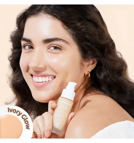 Mamaearth Glow Serum Foundation with Vitamin C & Turmeric for 12-Hour Long Stay - 01 Ivory Glow