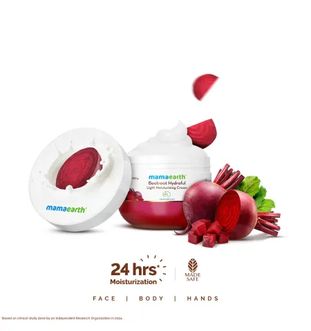 Mamaearth Beetroot Hydraful Light Moisturizing Cream with Hyaluronic Acid For 24 HR Hydration