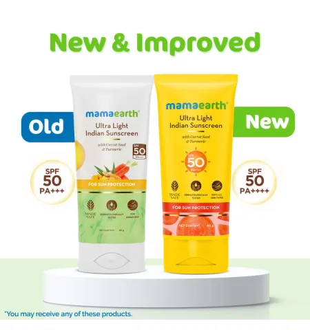 Mamaearth Ultra Light Indian Sunscreen SPF 50 PA++++ With Turmeric & Carrot S... - In-Vivo tested