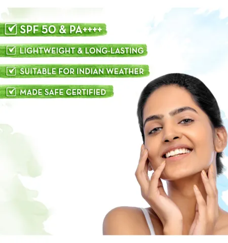 Mamaearth Ultra Light Indian Sunscreen SPF 50 PA++++ With Turmeric & Carrot S... - In-Vivo tested
