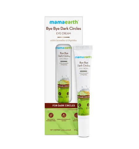 Mamaearth Bye Bye Dark Circle Eye Cream With Cucumber & Peptide For Dark Circles |Nourishes Undereye
