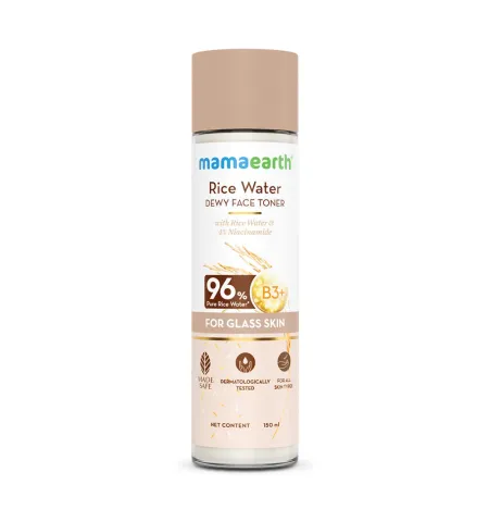 Mamaearth Rice Water Dewy Face Toner with 4% Niacinamide for Glass Skin and All Skin Types