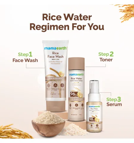 Mamaearth Rice Water Dewy Face Toner with 4% Niacinamide for Glass Skin and All Skin Types