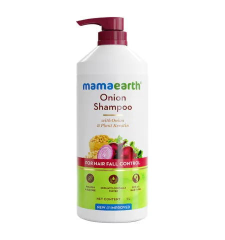 Mamaearth Onion Shampoo for Anti Hair Fall & Hair Growth with Onion Oil & Plant Keratin 1 Ltr