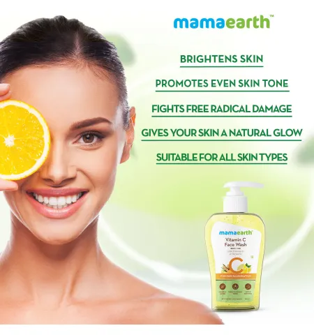 Mamaearth Vitamin C Face Wash with Vitamin C and Turmeric for Skin Illumination