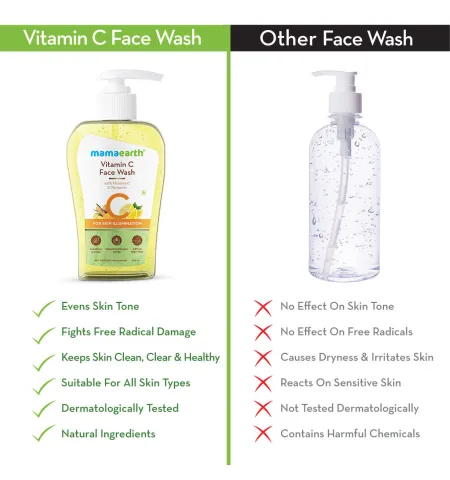 Mamaearth Vitamin C Face Wash with Vitamin C and Turmeric for Skin Illumination