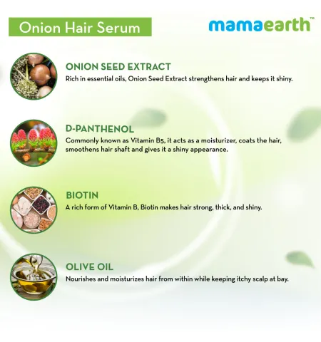 Mamaearth Onion Hair Serum with Onion & Biotin for Strong Frizz -Free Hair