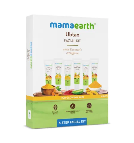 Mamaearth Ubtan Facial Kit With Turmeric & Saffron For Glowing Skin