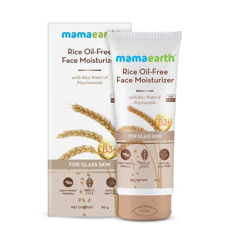 Mamaearth Rice Oil-Free Face Moisturizer With Rice Water & Niacinamide For Glass Skin
