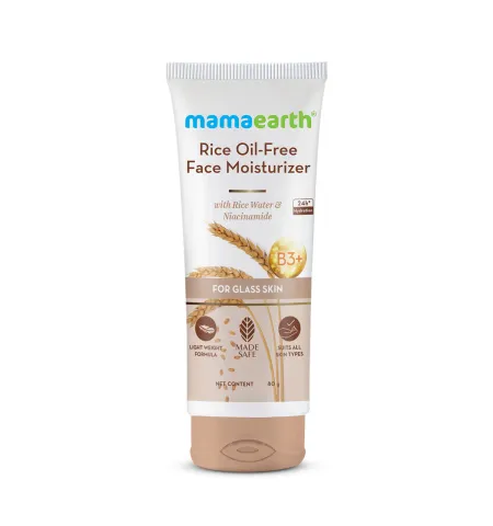 Mamaearth Rice Oil-Free Face Moisturizer With Rice Water & Niacinamide For Glass Skin