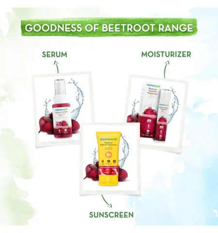 Mamaearth Beetroot Hydraful SPF 50 PA++++ Sunscreen With Hyaluronic Acid for Tan Protection