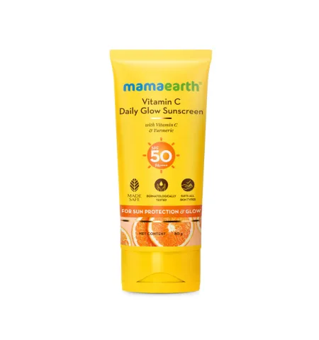 Mamaearth Vitamin C Daily Glow Sunscreen SPF 50 PA+++ for Tan Protection - In-Vivo tested