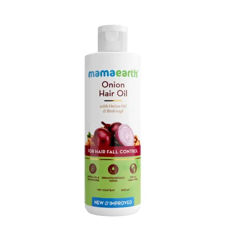 Mamaearth Onion Hair Oil For Hair Fall Control With Onion & Redensyl