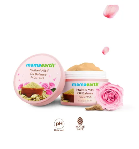Mamaearth Multani Mitti Oil Balance Face Pack Controls Oil, Minimizes Pores & Gives Radiant Skin
