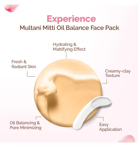 Mamaearth Multani Mitti Oil Balance Face Pack Controls Oil, Minimizes Pores & Gives Radiant Skin