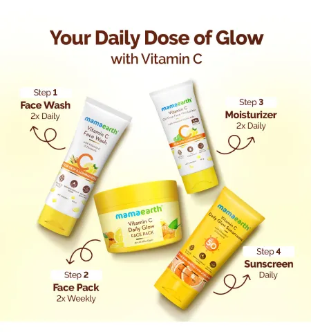 Mamaearth Vitamin C Daily Glow Face Pack for Refreshing, Rejuvenating & Brightening Skin