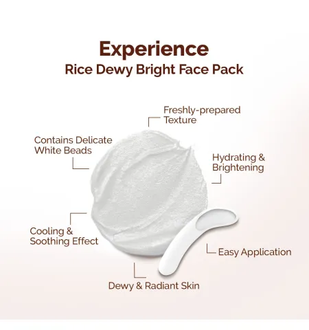 Mamaearth Rice Dewy Bright Face Pack Glass Skin Glow with Rice Water & Niacinamide