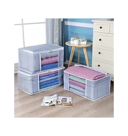 1 Pc Multicolor Thick Quilt Storage Bags Moisture Proof Clothes Organizer Box Zipper Sweater Bedding Container Bag