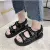 2022 Trends Women Sandals Summer New Flat British Wind Velcro Embroidery Thick-soled Casual Roman Designer