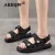 2022 Trends Women Sandals Summer New Flat British Wind Velcro Embroidery Thick-soled Casual Roman Designer