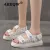 2022 Trends Women Sandals Summer New Flat British Wind Velcro Embroidery Thick-soled Casual Roman Designer