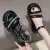 Sequin Decorative Sandals Chunky Women's Fashion All-match Platform Gladiator Mid-hell Open-toe One-Line Buckle Sandals