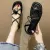 New Women Shoes Korean Edition Toe One Letter Flat Sandals Women Style Rubber Cover Foot Flat Sole