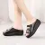 Buckle Med Heels Wedge Sandals Summer Genuine Leather Shoes 2023 Thick Bottom Platform Slides Thick Bottom Slides Office