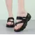 New Korean Version Thick Bottom Fitting Sandals Women's Single Finger Velcro Slippers 8022 - Fashion |