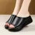 Summer Women's Thick Bottom Slippers New Fashion Black White PU Leather Platform Sandals Women Peep Toe Slides