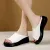 Summer Women's Thick Bottom Slippers New Fashion Black White PU Leather Platform Sandals Women Peep Toe Slides