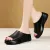 Summer Women's Thick Bottom Slippers New Fashion Black White PU Leather Platform Sandals Women Peep Toe Slides