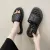 New Designer Plaid Leather Slippers Women Black/White Platform Slides Summer Outdoor Footwear - Fashion |