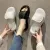 New Designer Plaid Leather Slippers Women Black/White Platform Slides Summer Outdoor Footwear - Fashion |